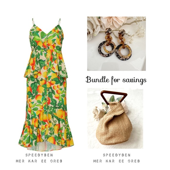 FARM RIO Sands Linen Midi Dress Size Small - Picture 15 of 16